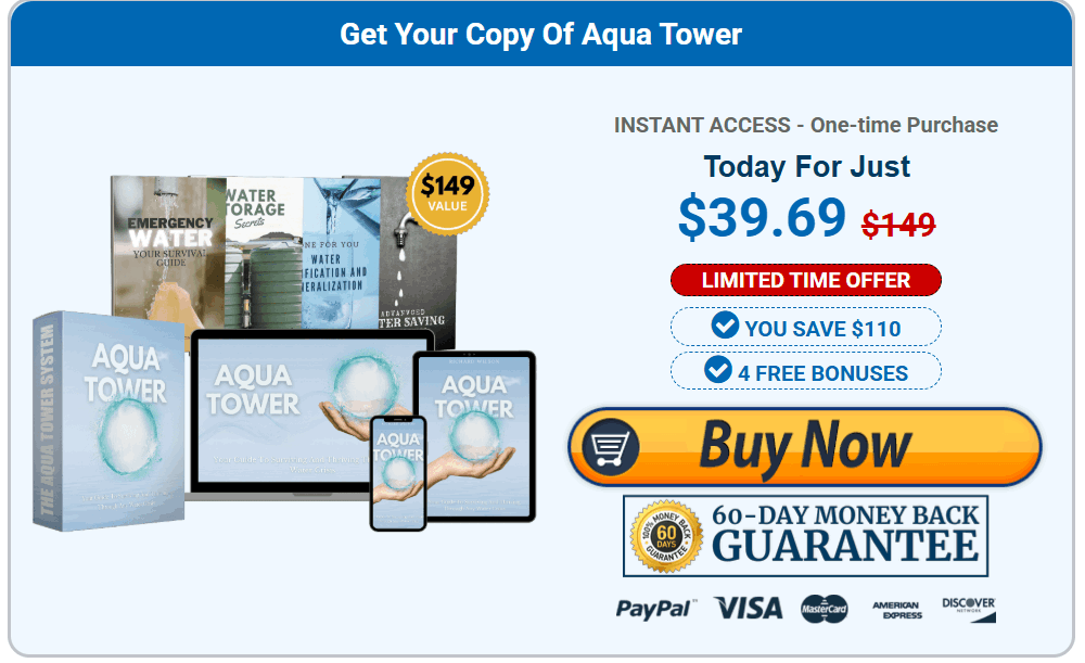 Aqua Tower limited time offer clean water system order now
